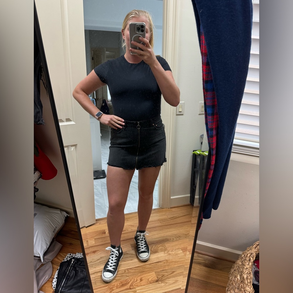 Free people “we the free” black denim mini skirt